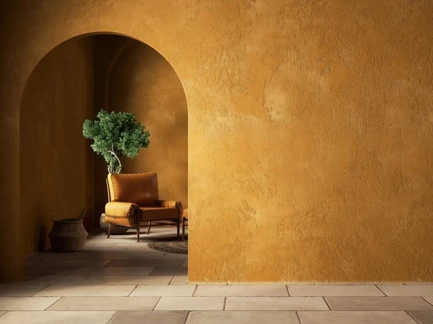 plaster finish on interior wall