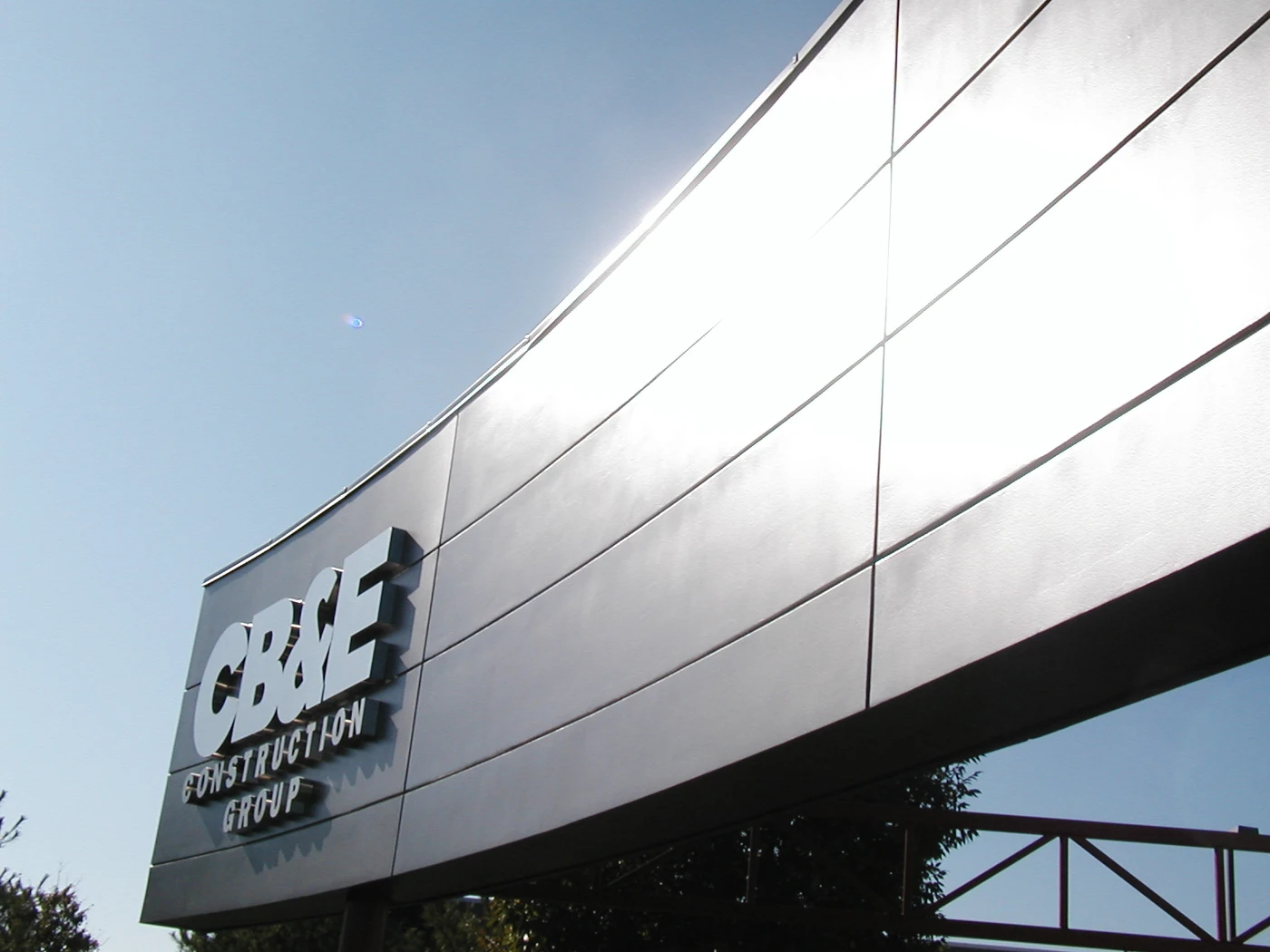exterior of building with curved metal panels