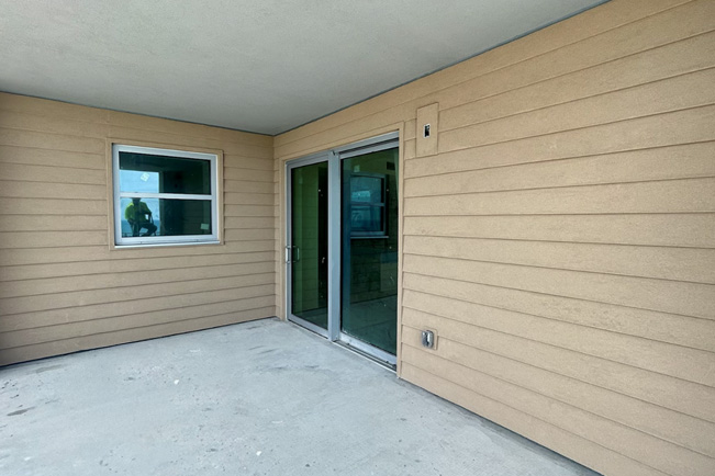 Horizontal planks using EPS foam insulation on a balcony.