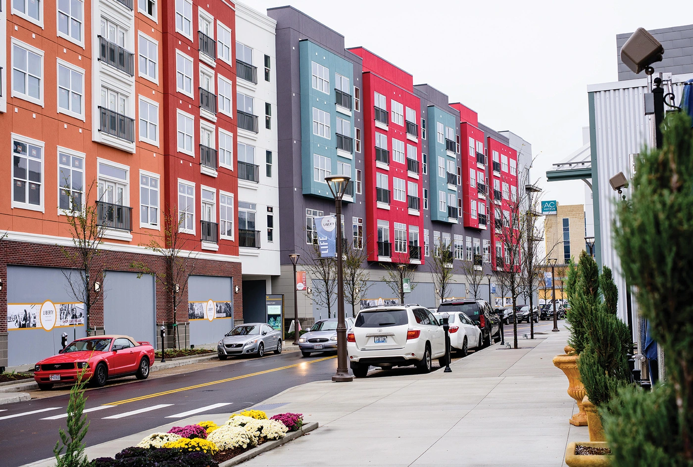 For speed of construction, this Ohio retail and mixed-use space chose Dryvit for their exteriors. 